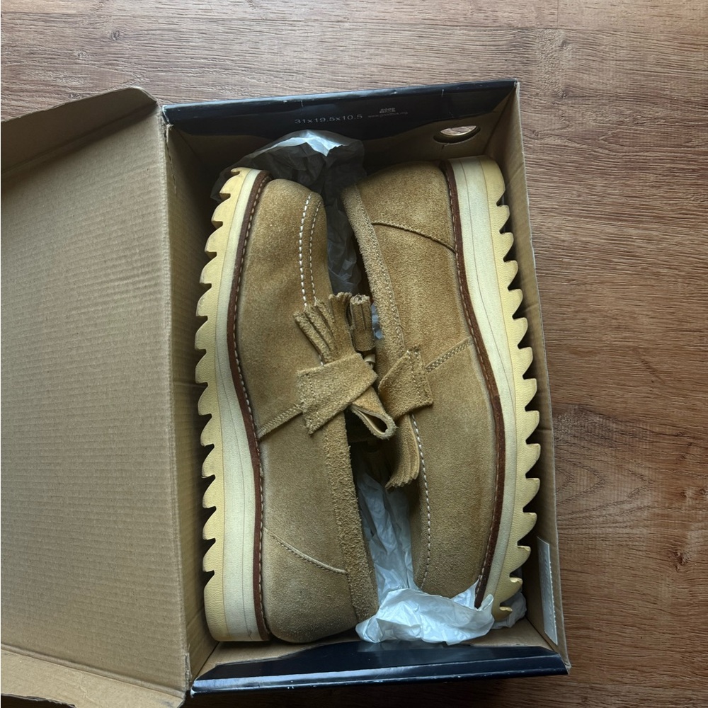Bape Men's Suede Tassel Loafers in Tan